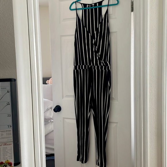 Pants - Black white jumpsuit
